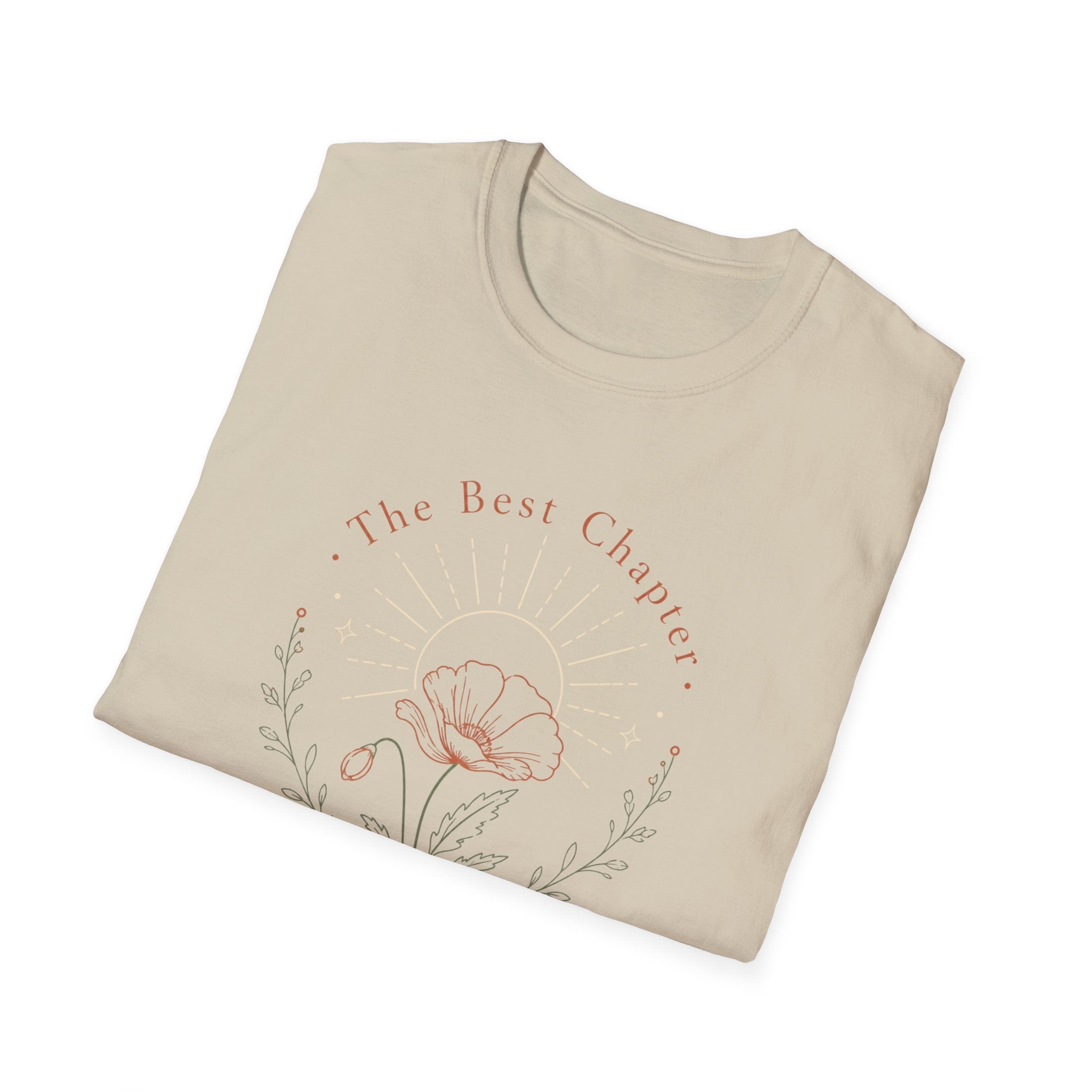 The Best Chapter Starts Now Floral Line Art - T-Shirt