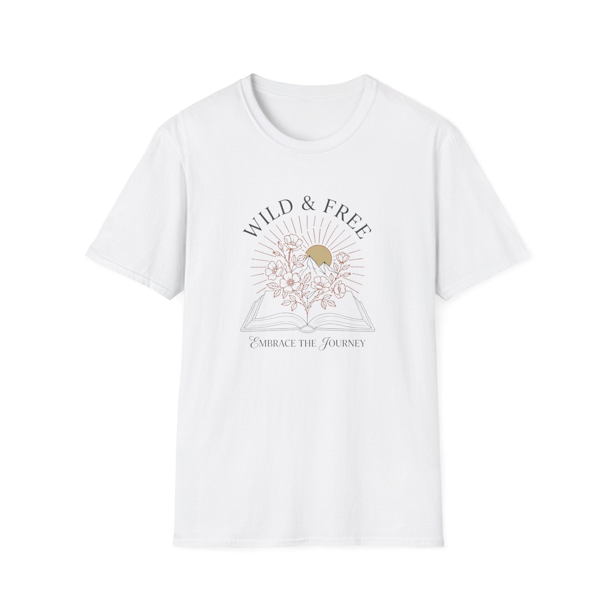 Wild and Free Line Art Design - T-Shirt
