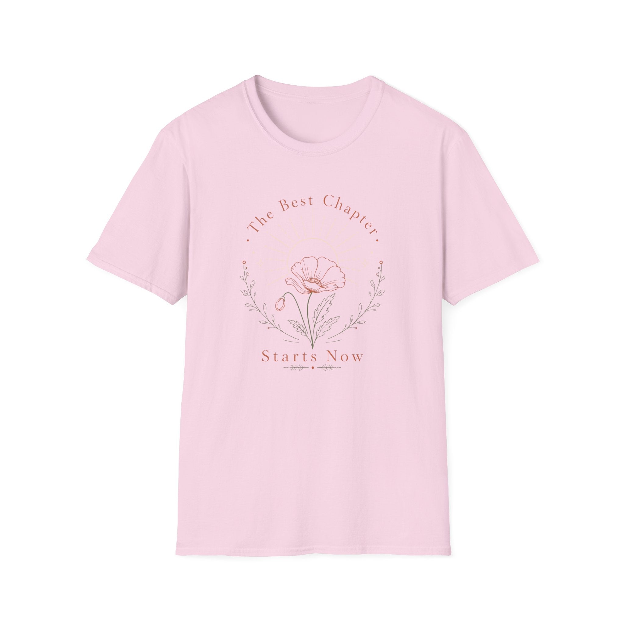 The Best Chapter Starts Now Floral Line Art - T-Shirt