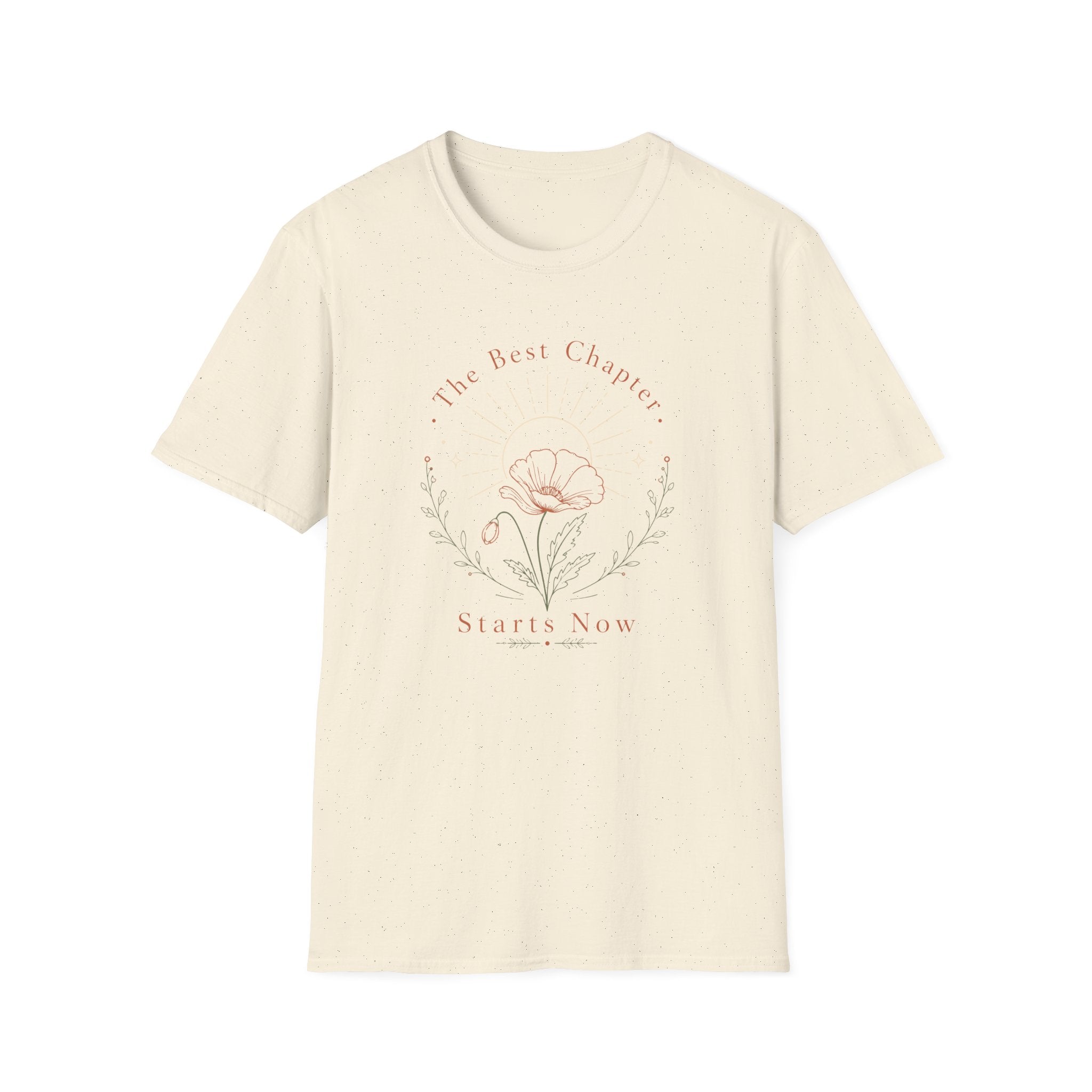 The Best Chapter Starts Now Floral Line Art - T-Shirt