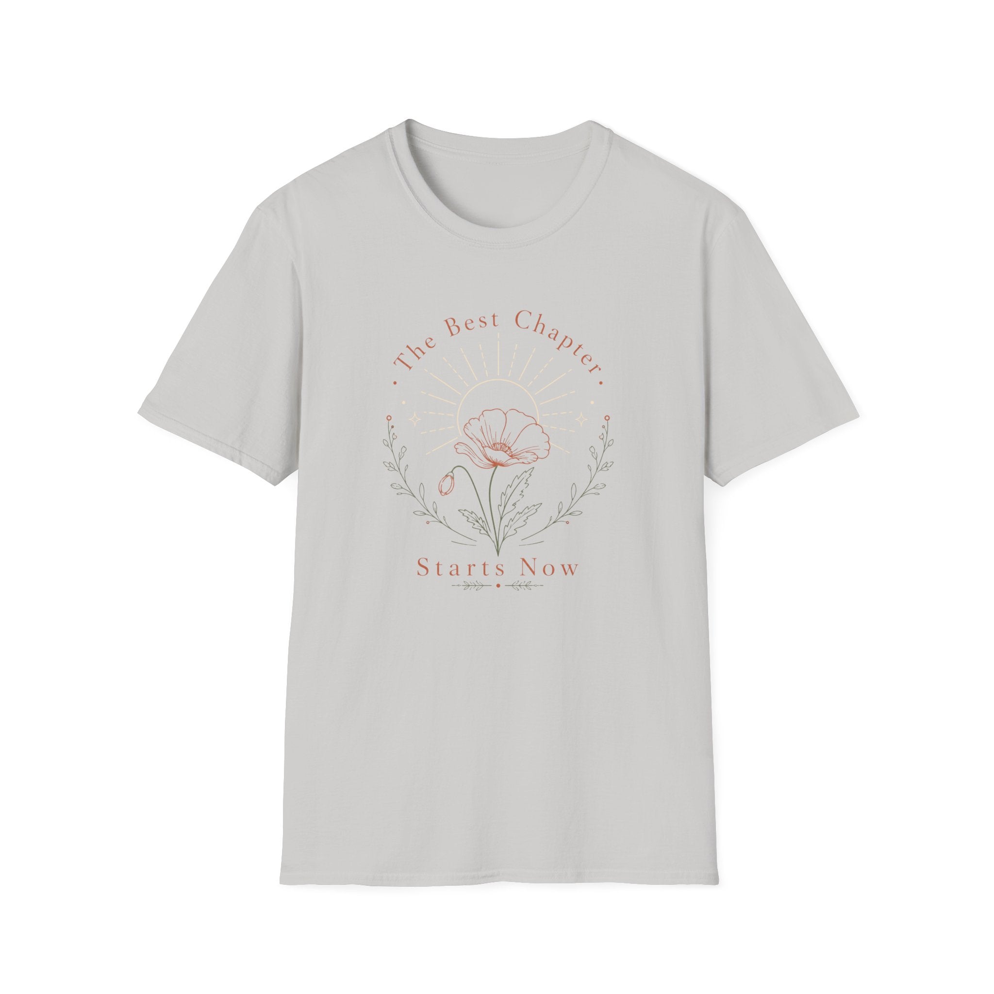 The Best Chapter Starts Now Floral Line Art - T-Shirt