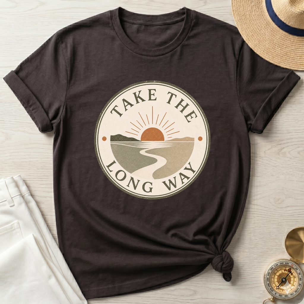 Take The Long Way Badge- T-Shirt