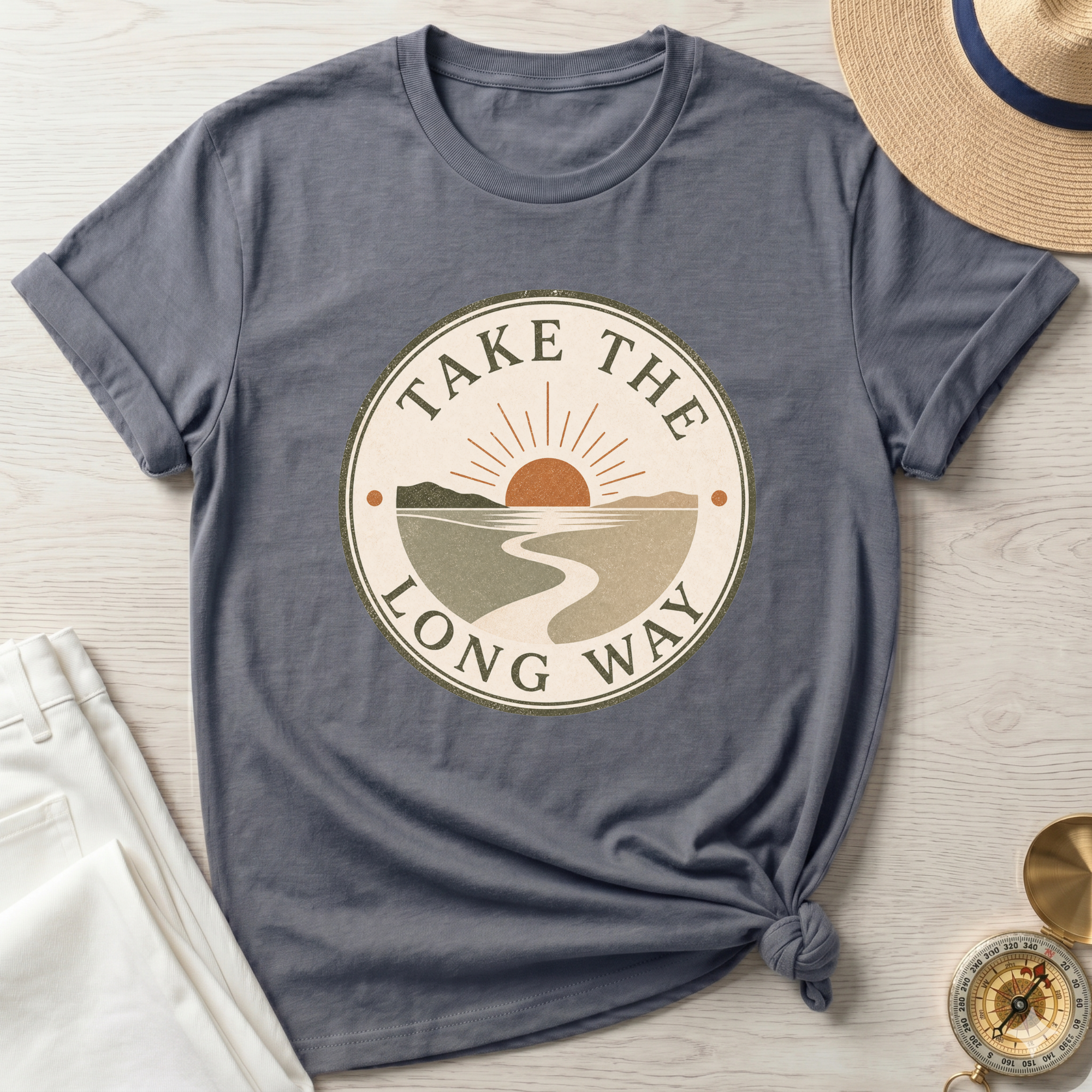 Take The Long Way Badge- T-Shirt