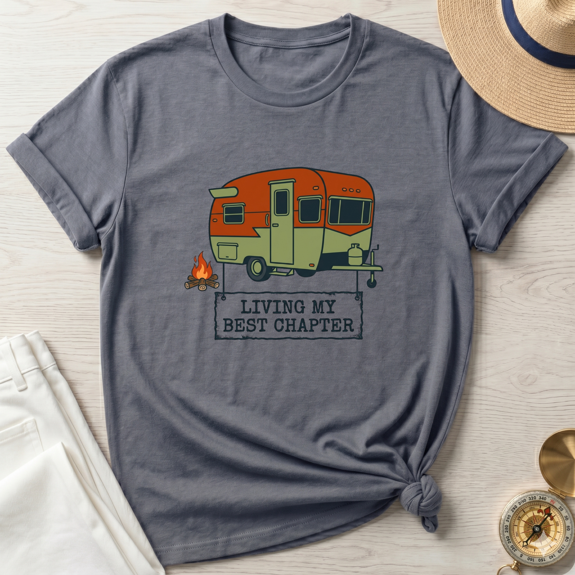 Retro Living My Best Chapter Camper T-Shirt