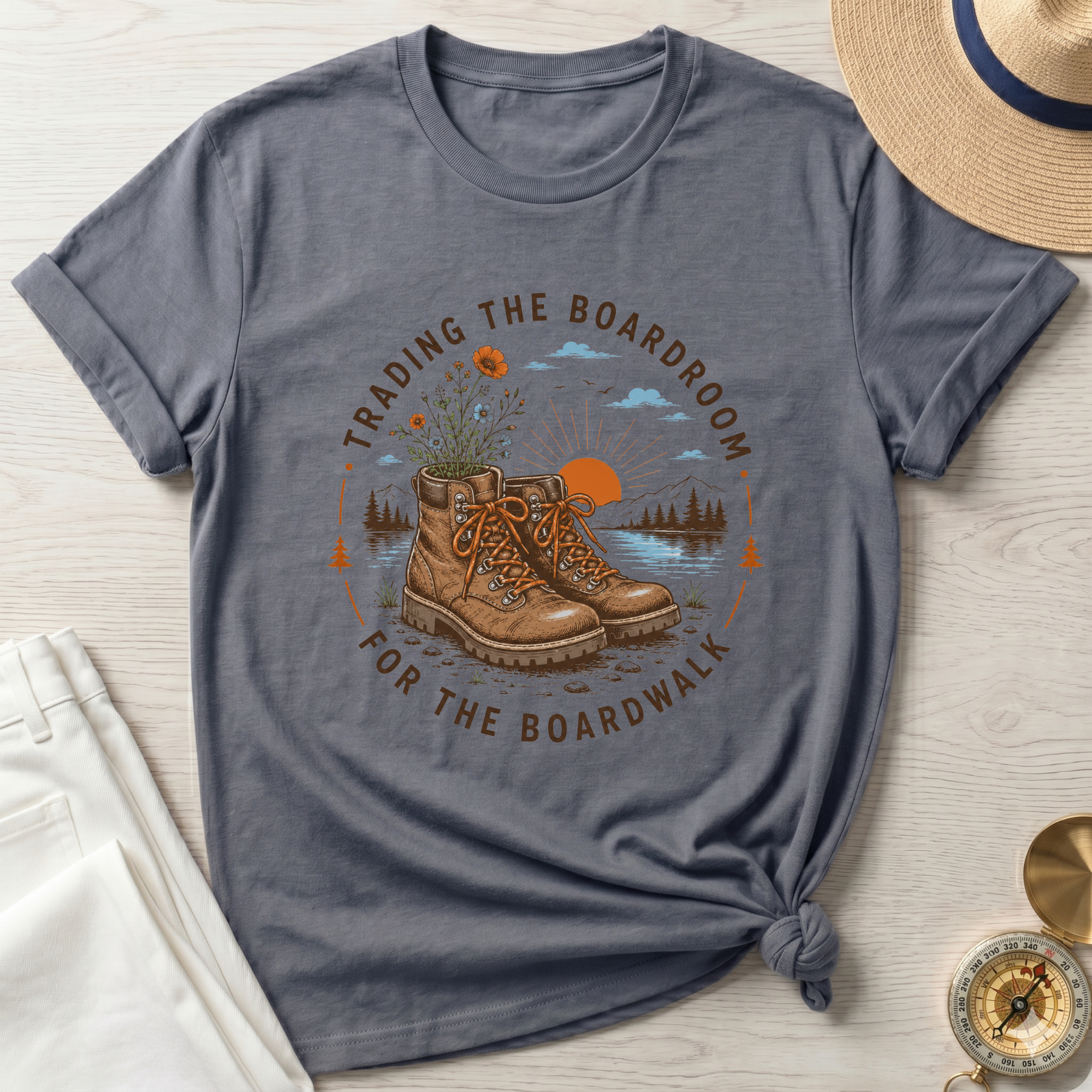 Trading the Boardroom For The Boardwalk Badge- T-Shirt