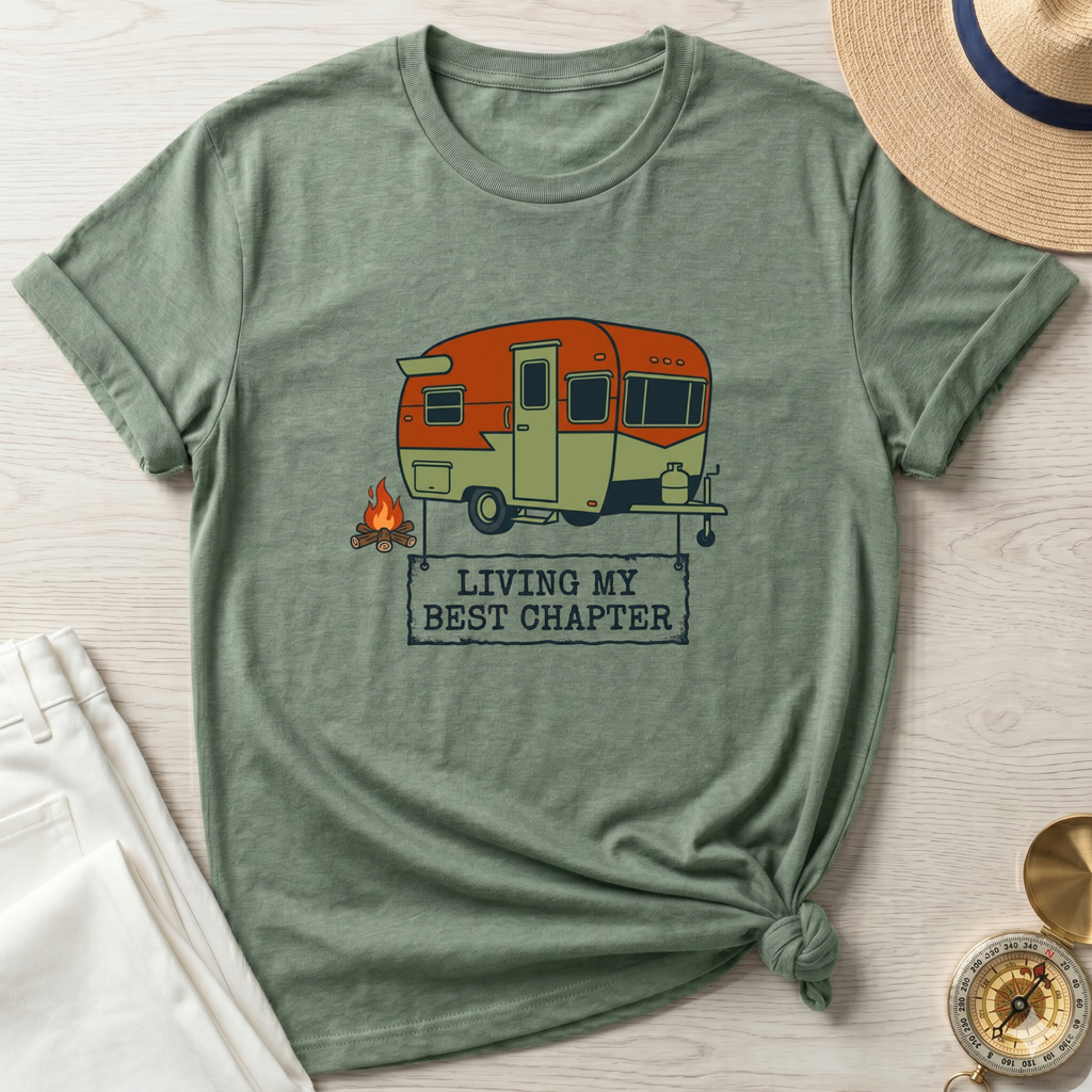 Retro Living My Best Chapter Camper T-Shirt