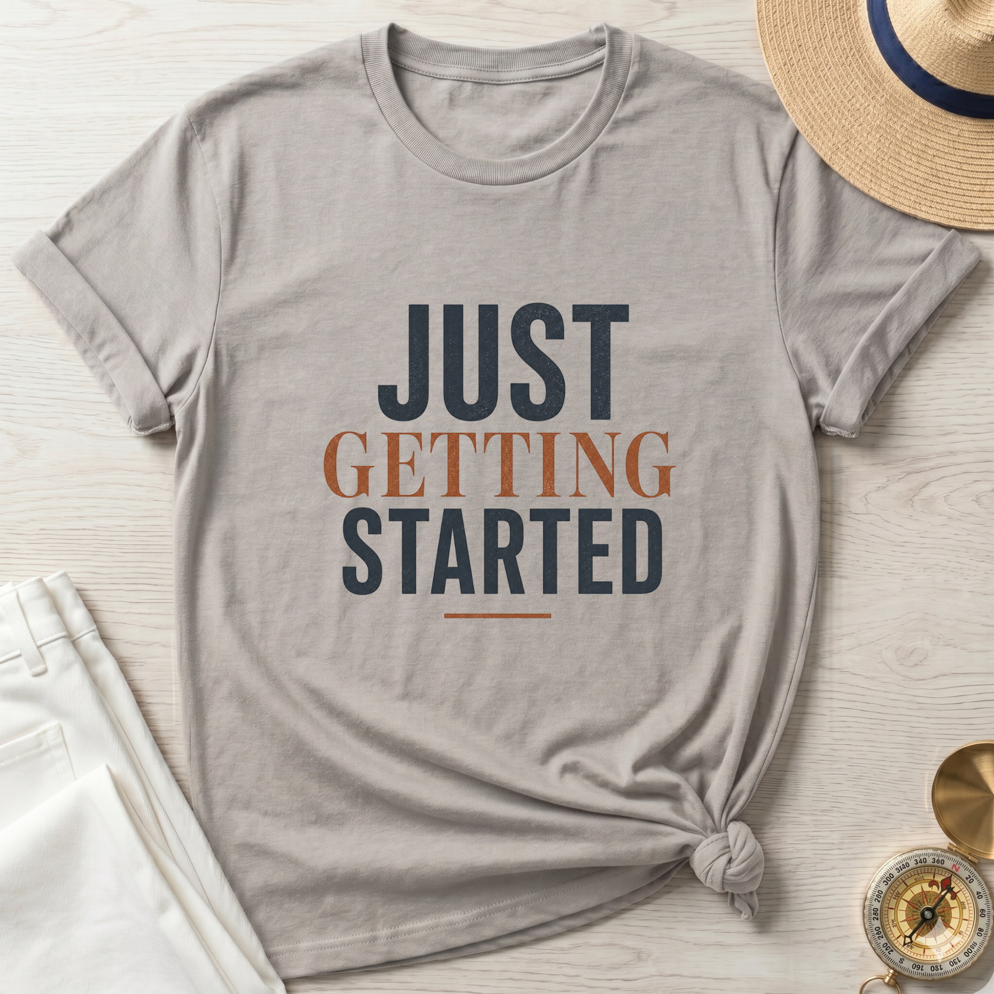 Just Getting Started Bold Print T-Shirt