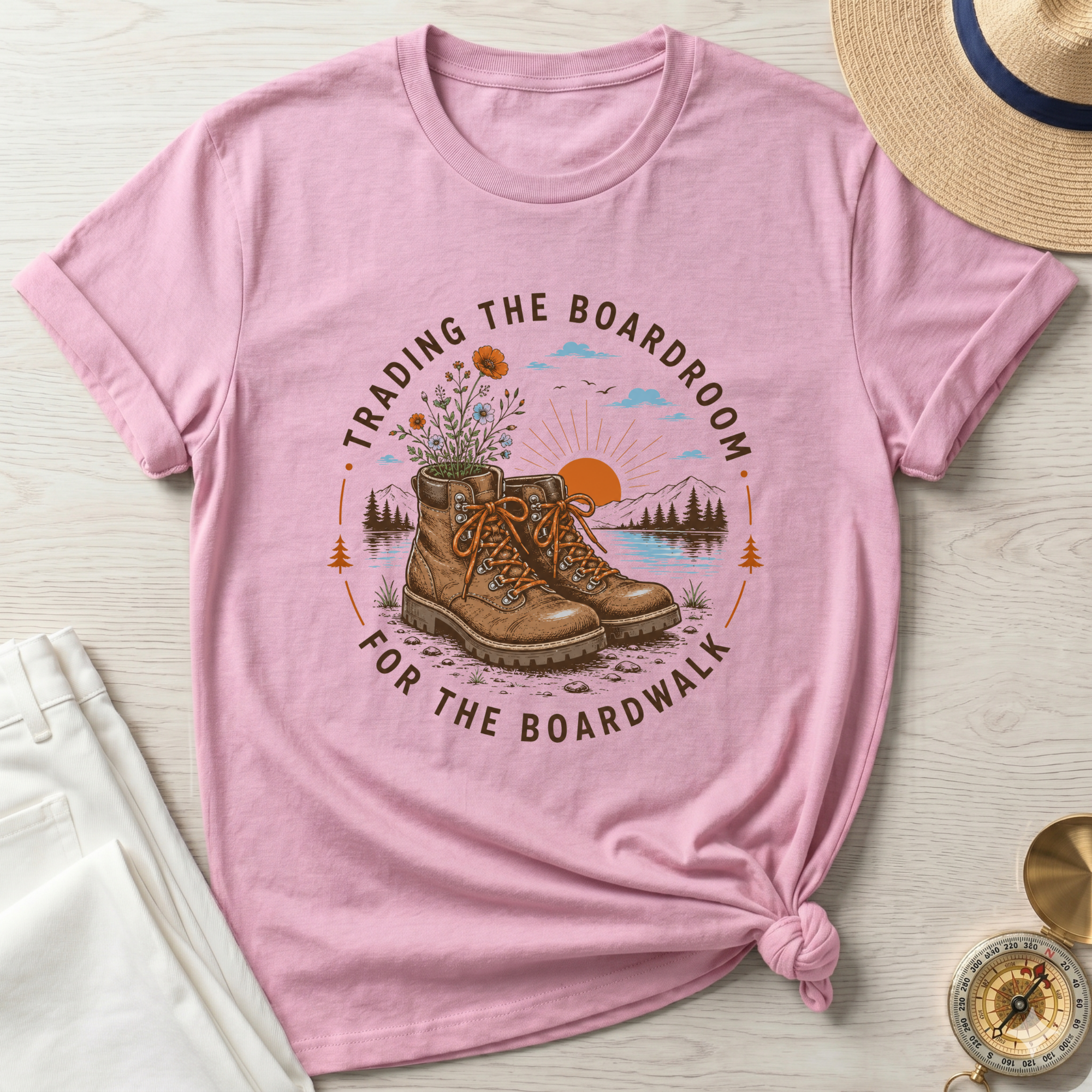 Trading the Boardroom For The Boardwalk Badge- T-Shirt