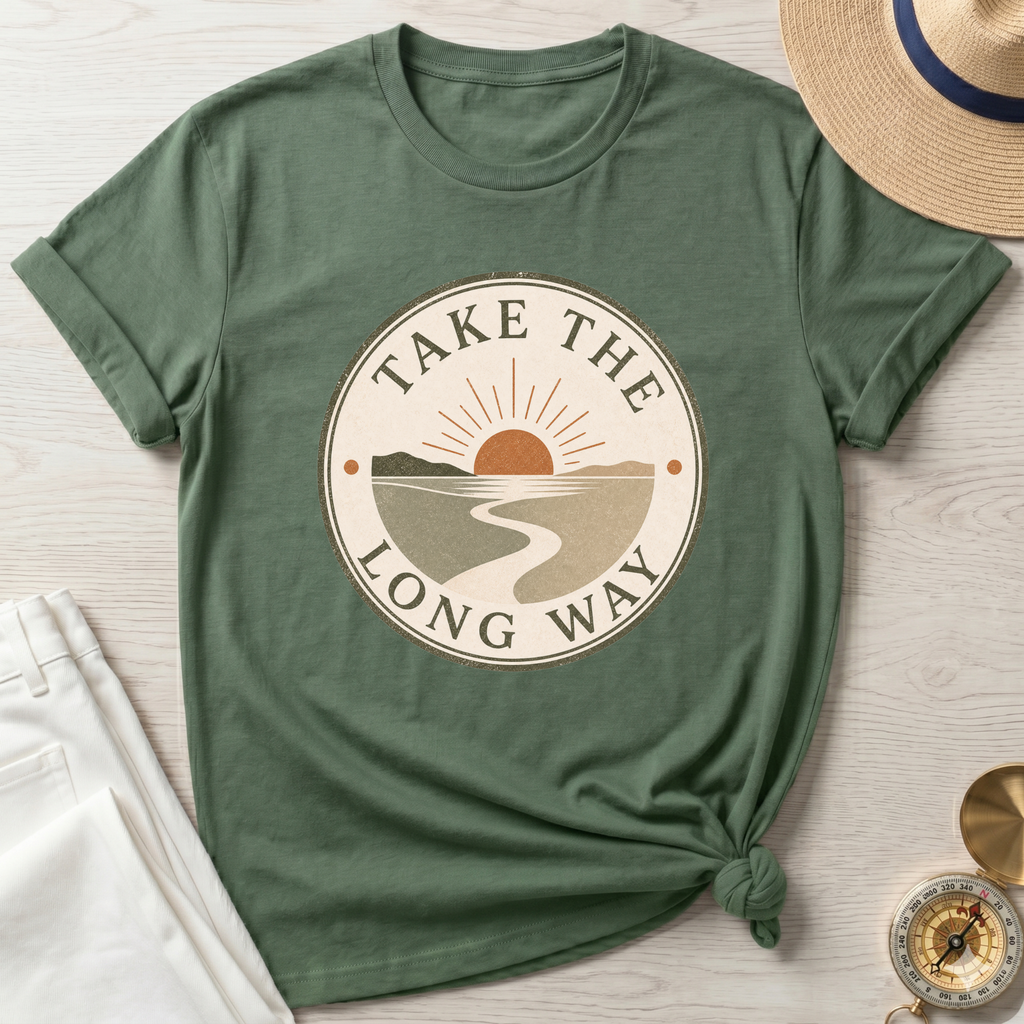 Take The Long Way Badge- T-Shirt