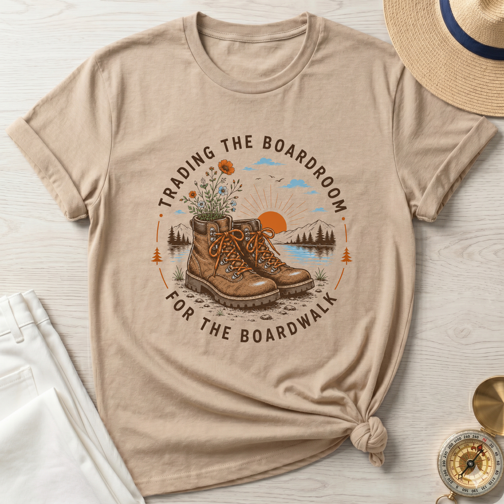 Trading the Boardroom For The Boardwalk Badge- T-Shirt