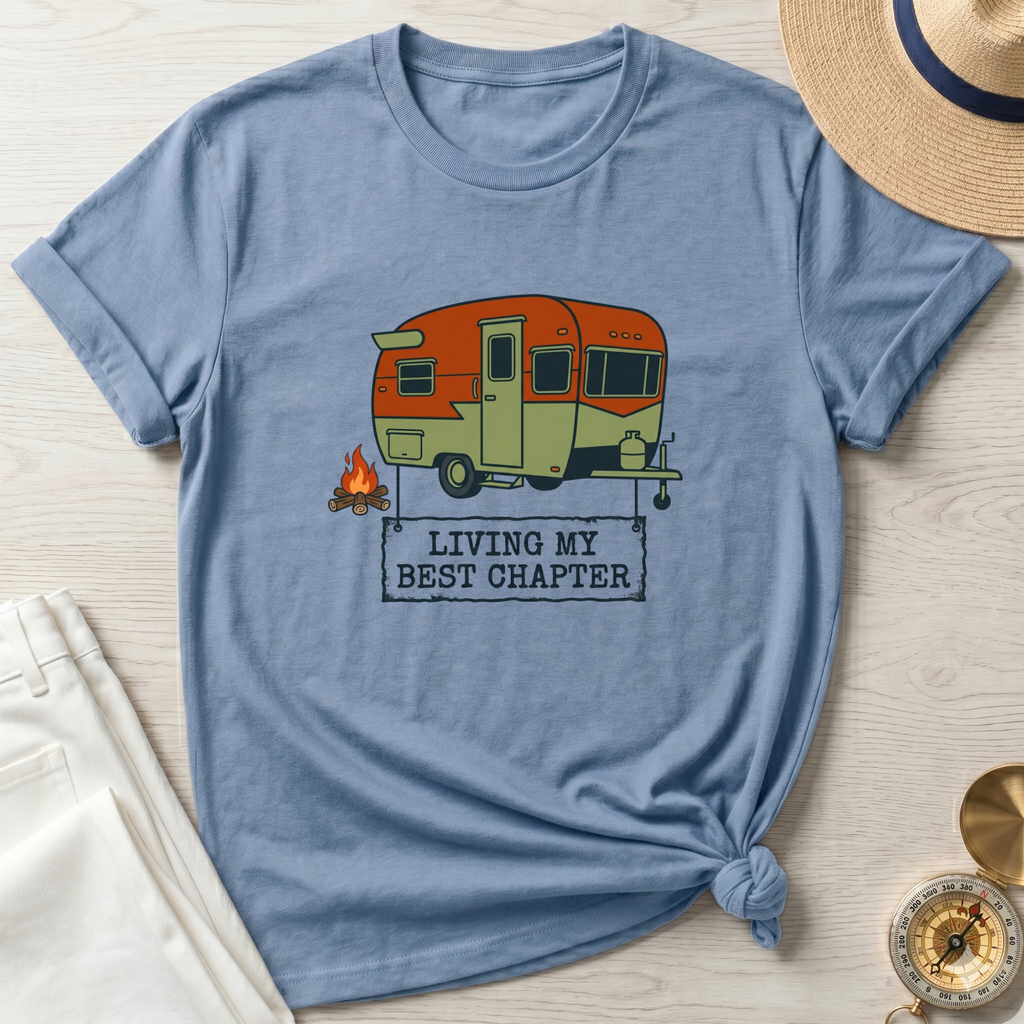 Retro Living My Best Chapter Camper T-Shirt