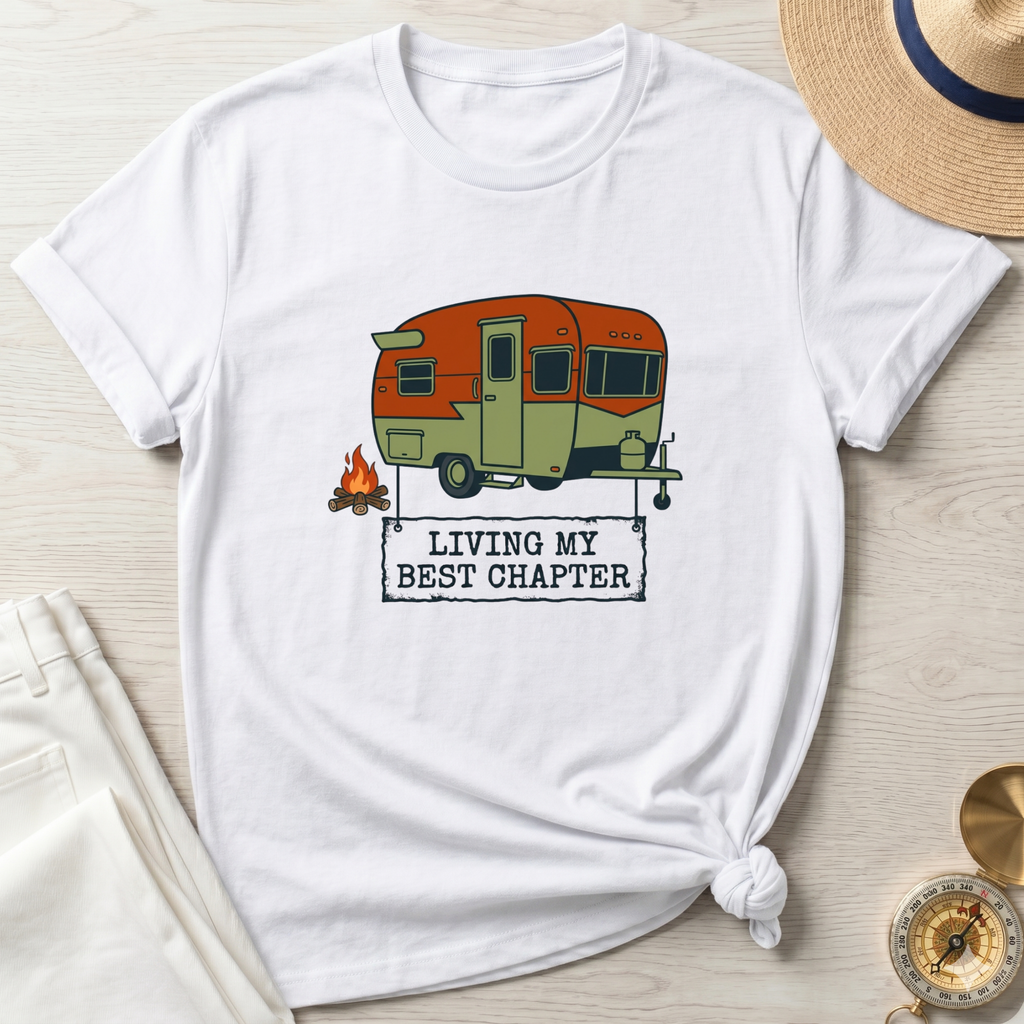 Retro Living My Best Chapter Camper T-Shirt