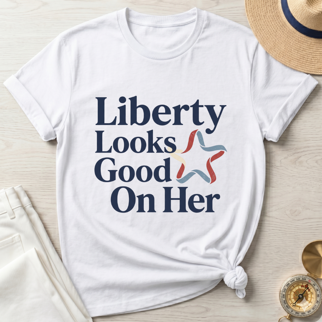 Liberty Looks Good On Her T-Shirt