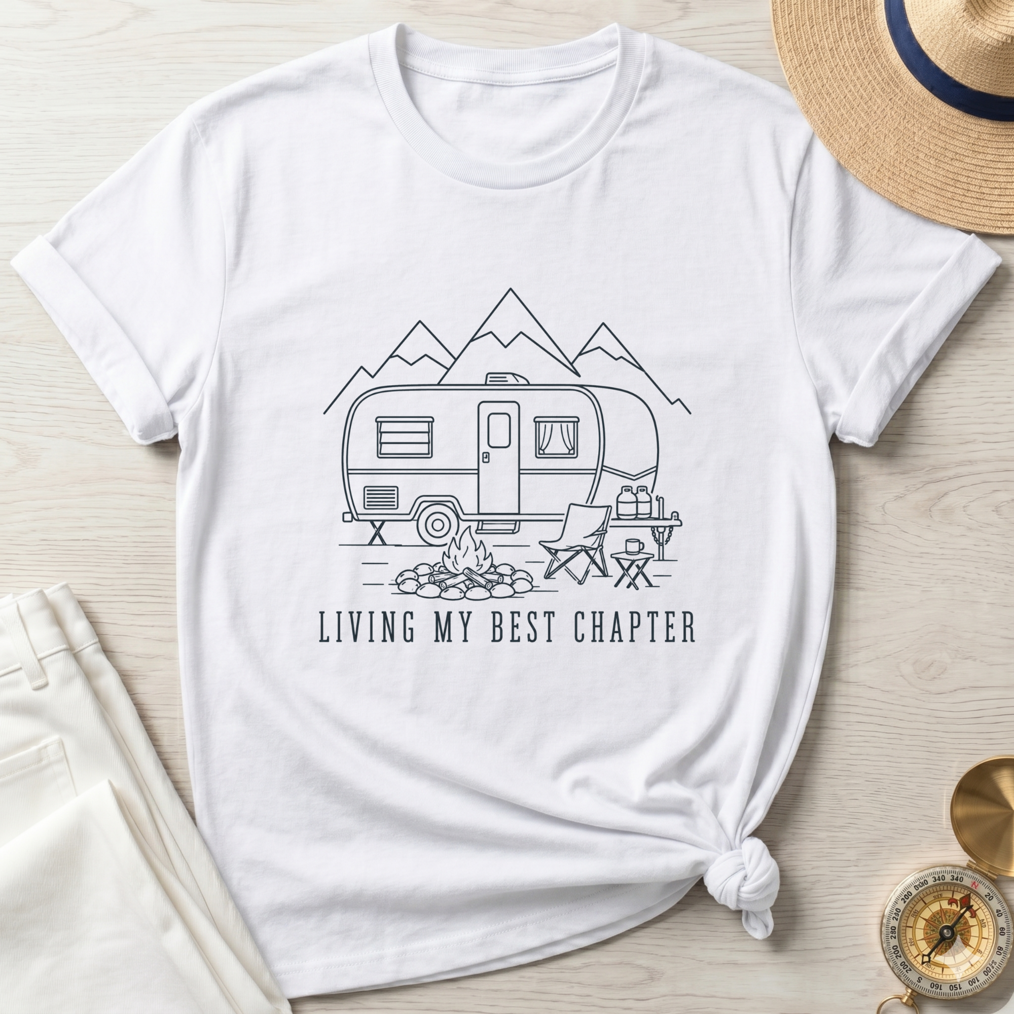 Living My Best Chapter Line Art Design T-Shirt