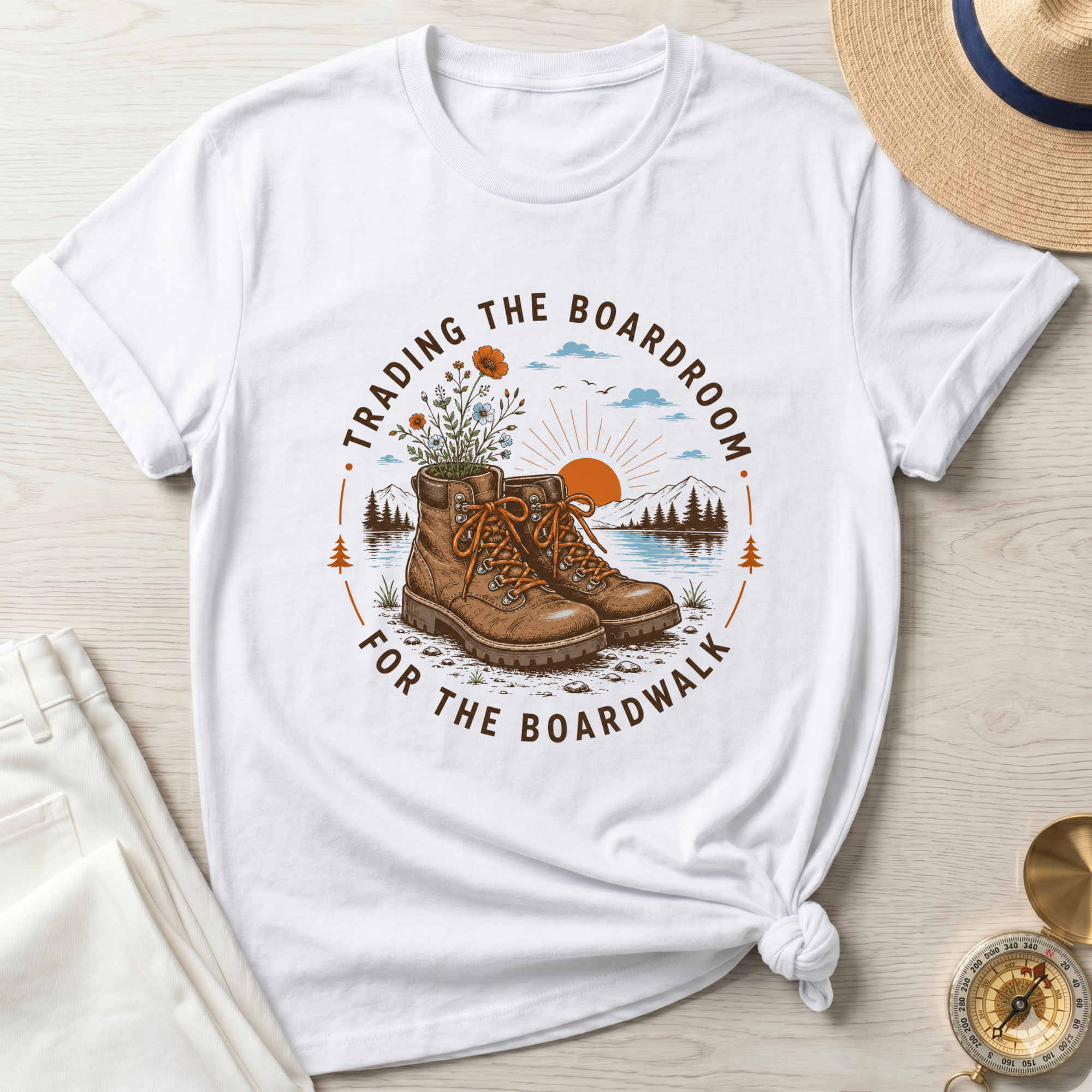 Trading the Boardroom For The Boardwalk Badge- T-Shirt