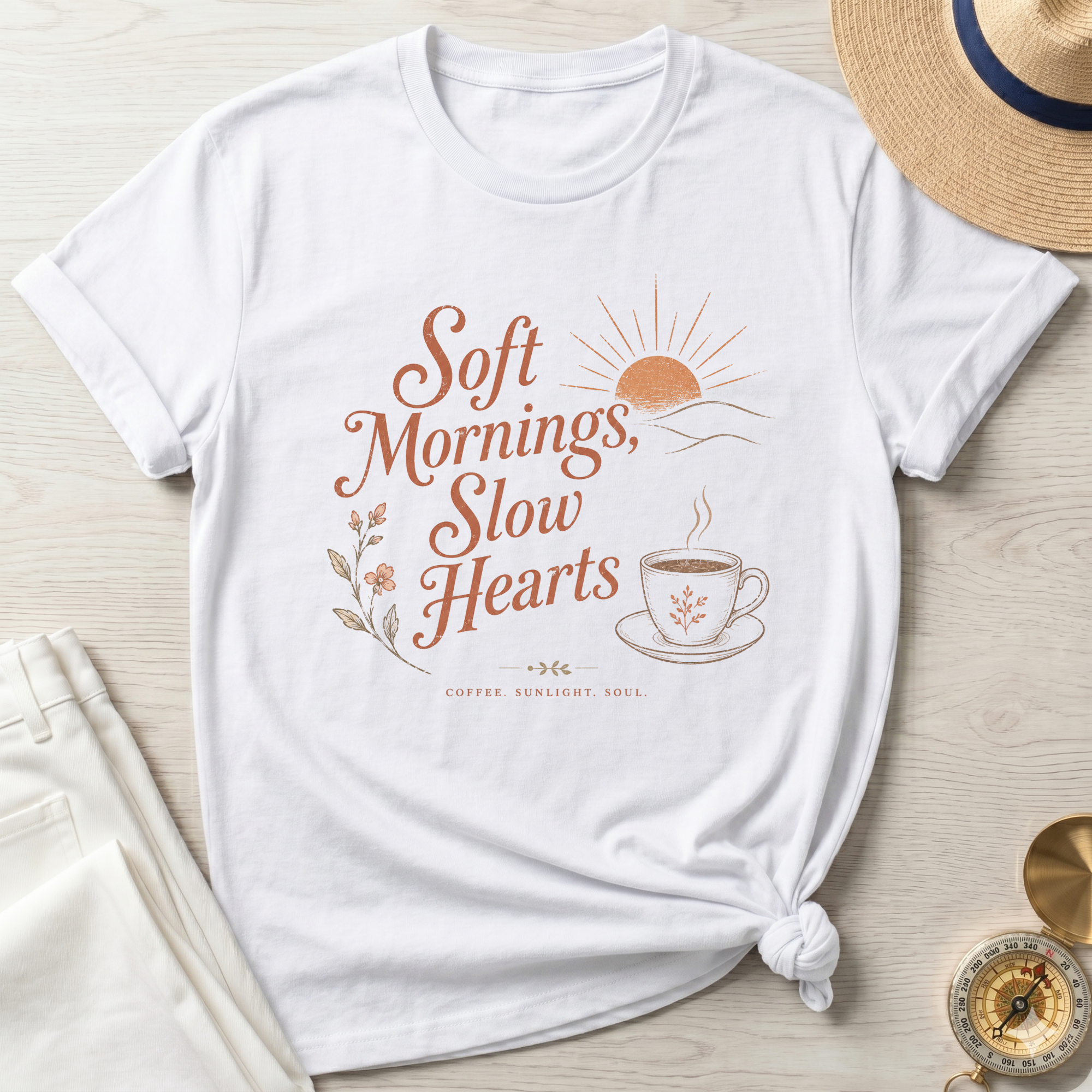 Soft Mornings Slow Hearts T-Shirt
